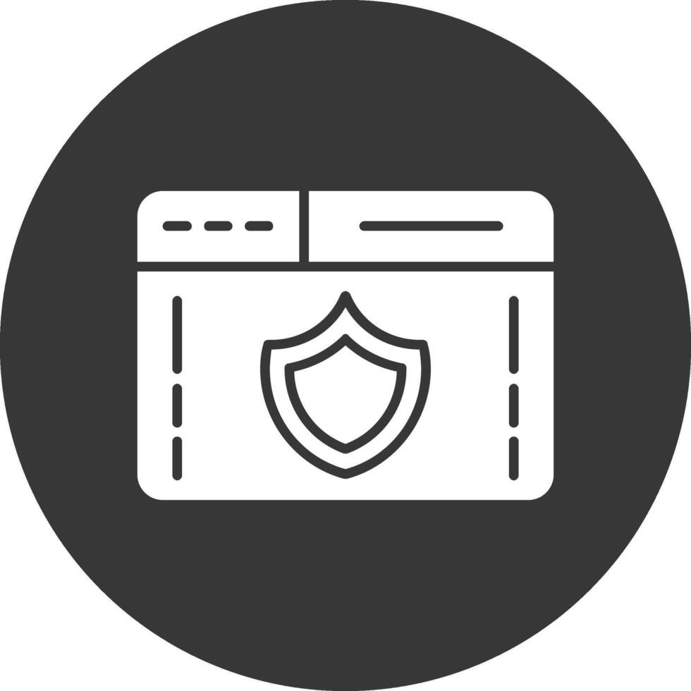 Web Security Glyph Inverted Icon vector
