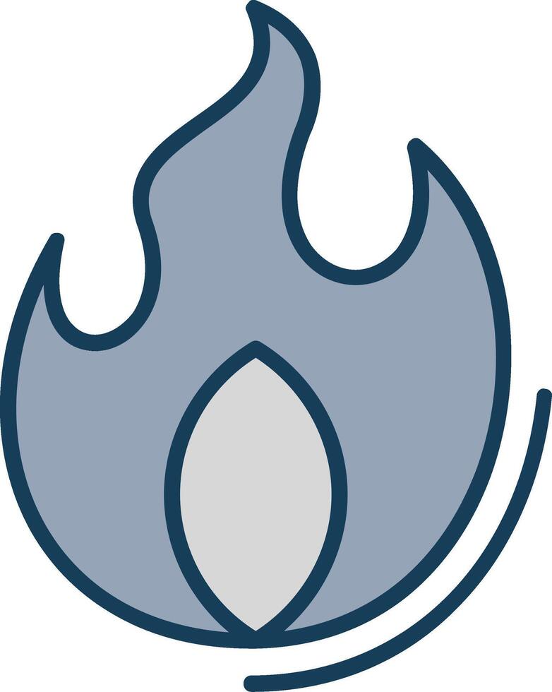 Burn Line Filled Grey Icon vector