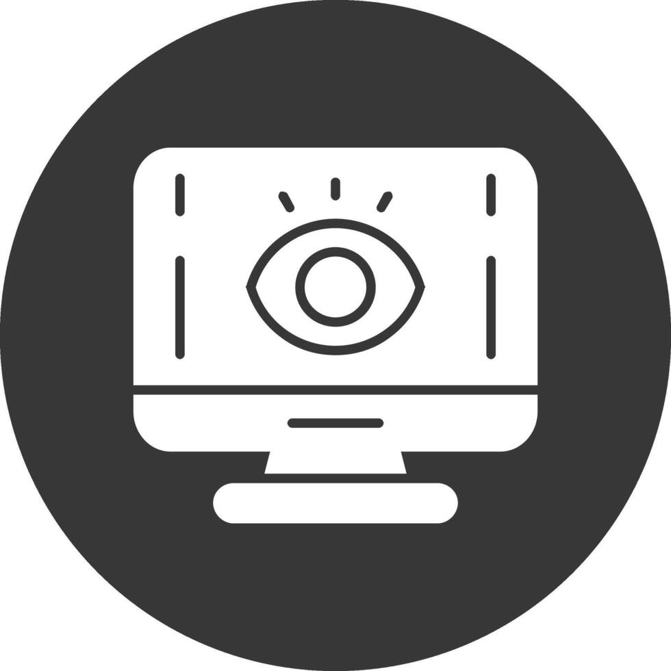 Computer Glyph Inverted Icon vector