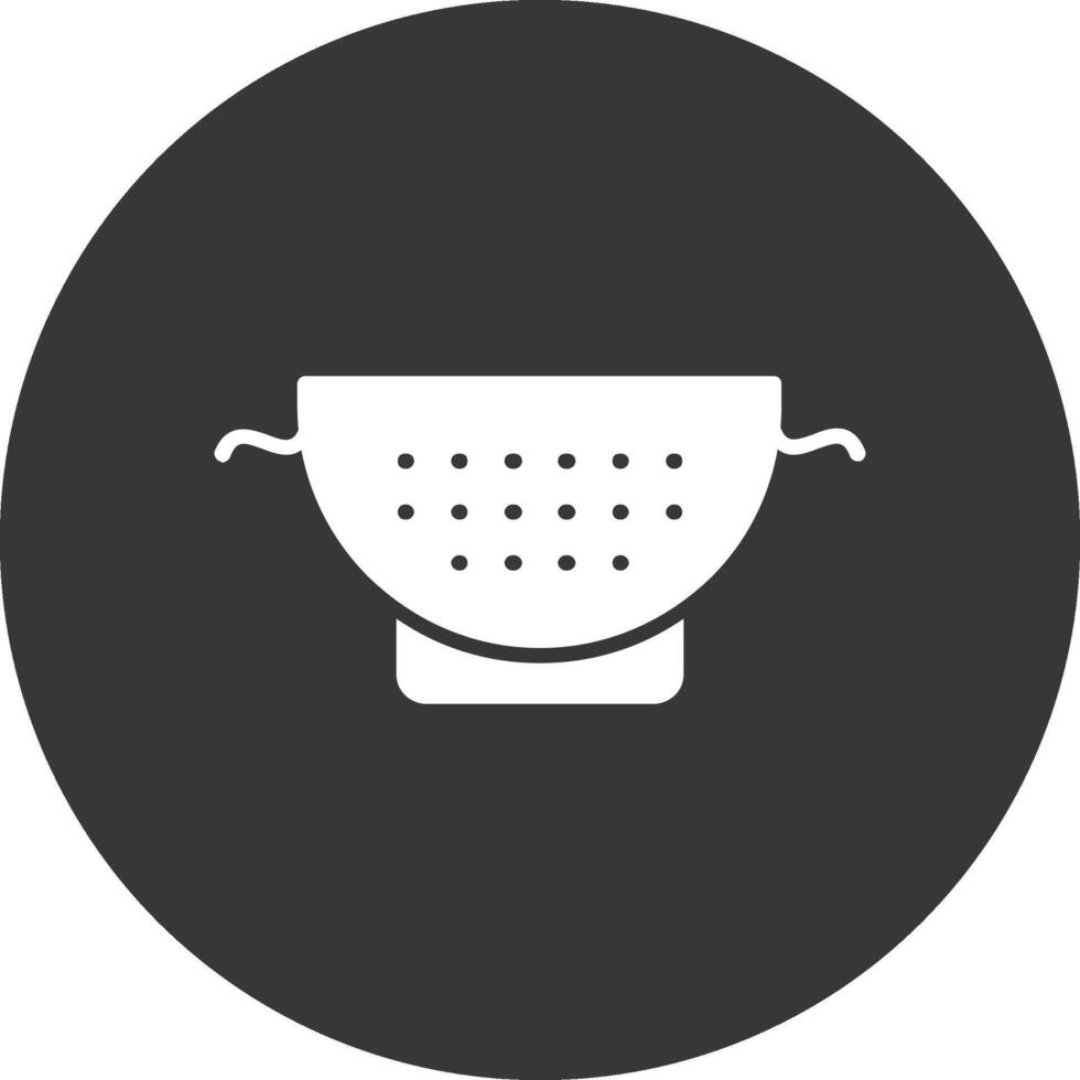 Strainer Glyph Inverted Icon vector