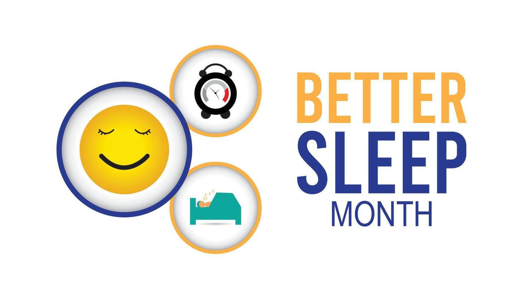 Better Sleep Month observed every year in May. Template for background, banner, card, poster with text inscription. vector