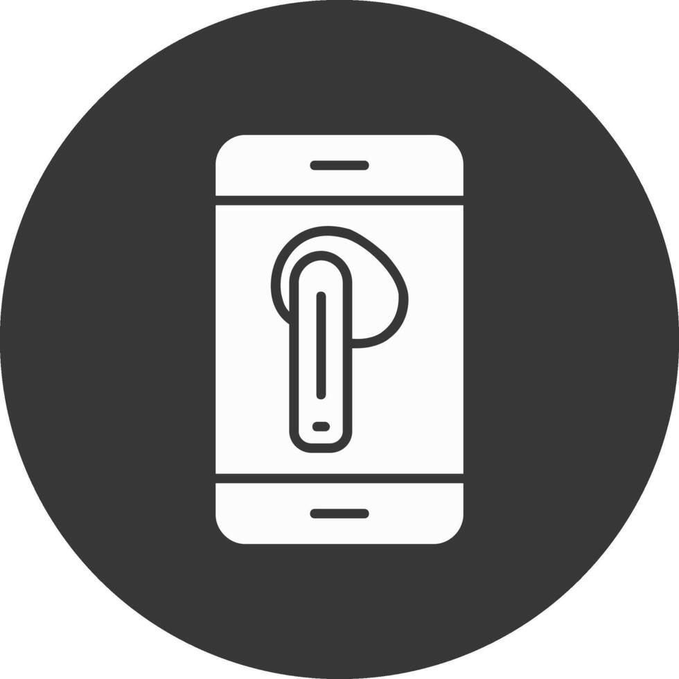 Mobile Phone Glyph Inverted Icon vector