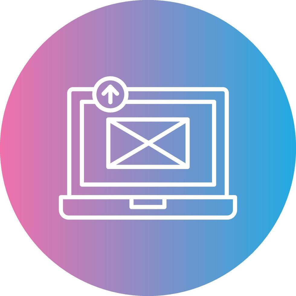 Sending Email Line Gradient Circle Icon vector