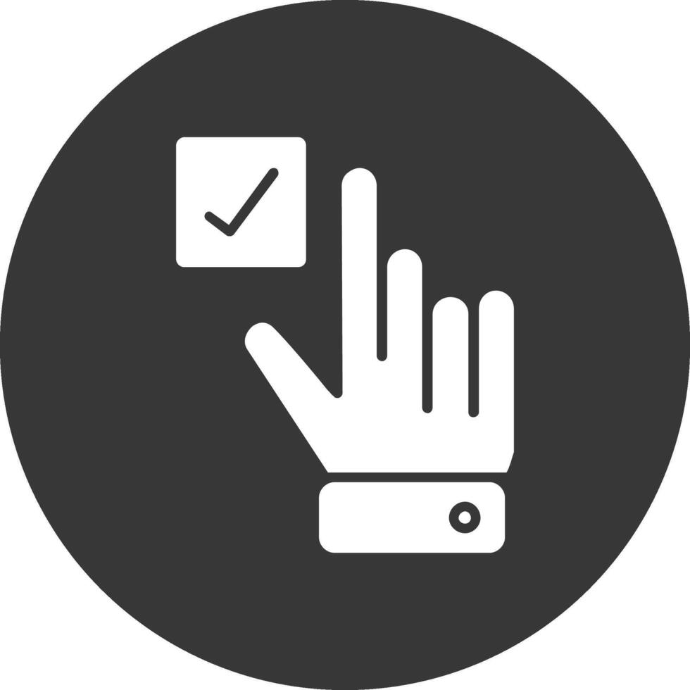 Hand Correct Glyph Inverted Icon vector