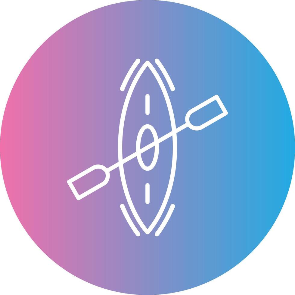 Kayak Line Gradient Circle Icon vector