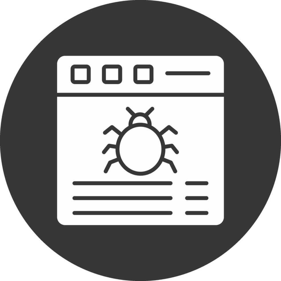 Bug Glyph Inverted Icon vector