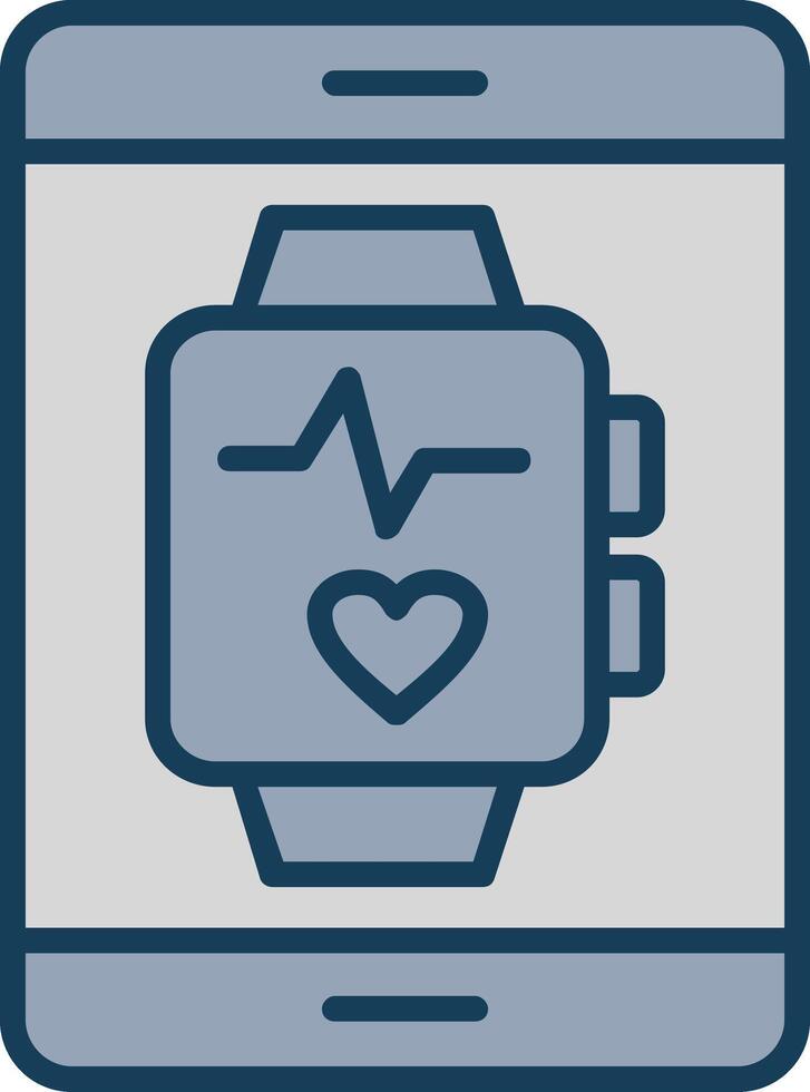 Smartwatch Line Filled Grey Icon vector
