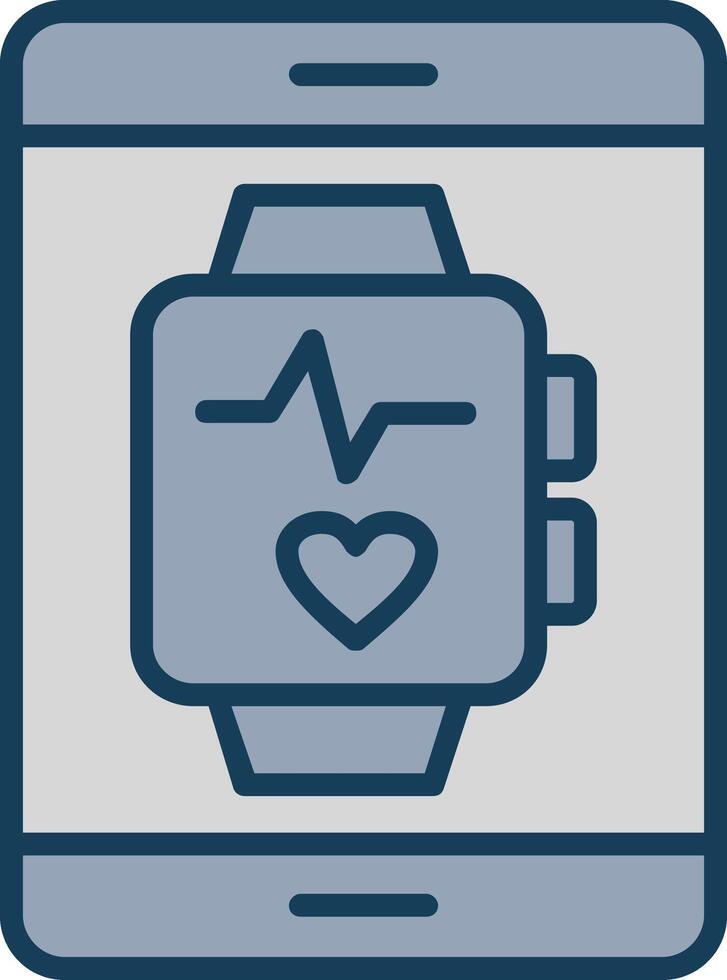 reloj inteligente línea lleno gris icono vector