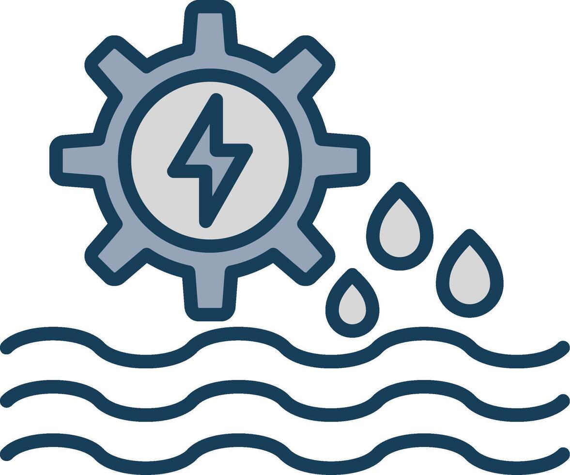 Hydro Power Line Filled Grey Icon vector