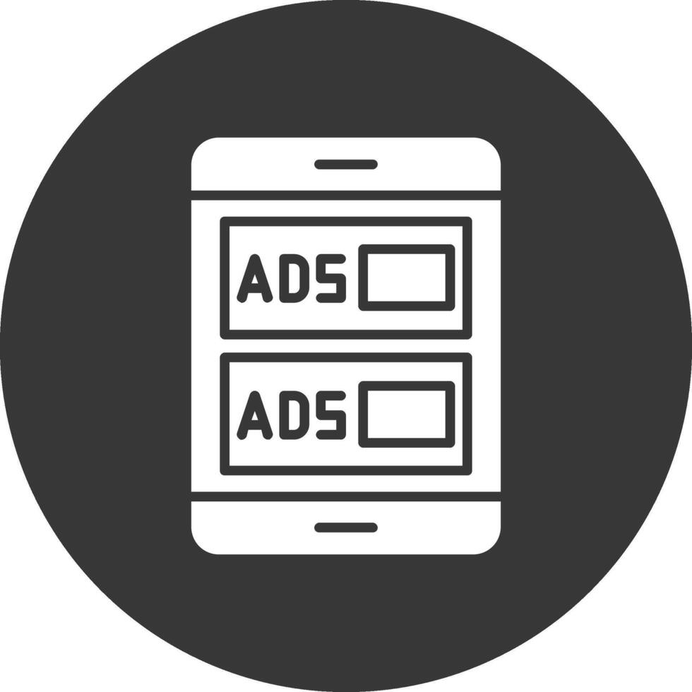 Ads Campaign Glyph Inverted Icon vector