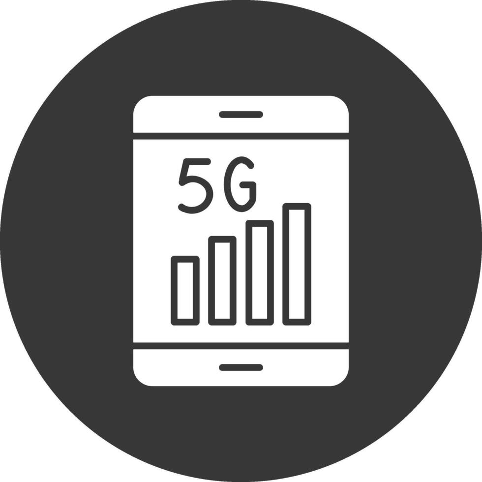 5g Glyph Inverted Icon vector