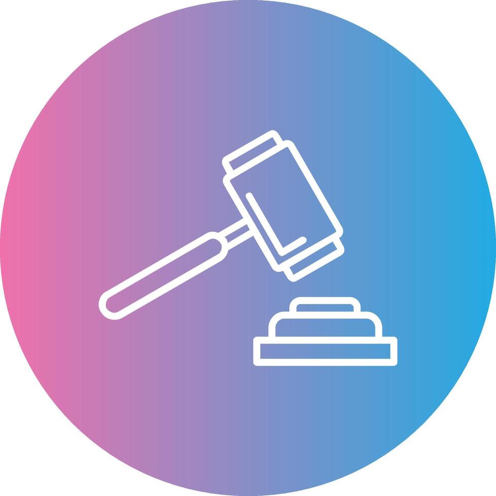 Auction Line Gradient Circle Icon vector