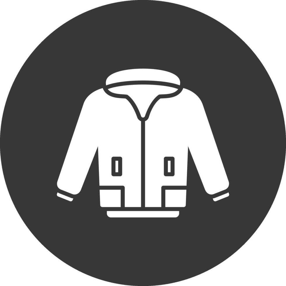 Jacket Glyph Inverted Icon vector