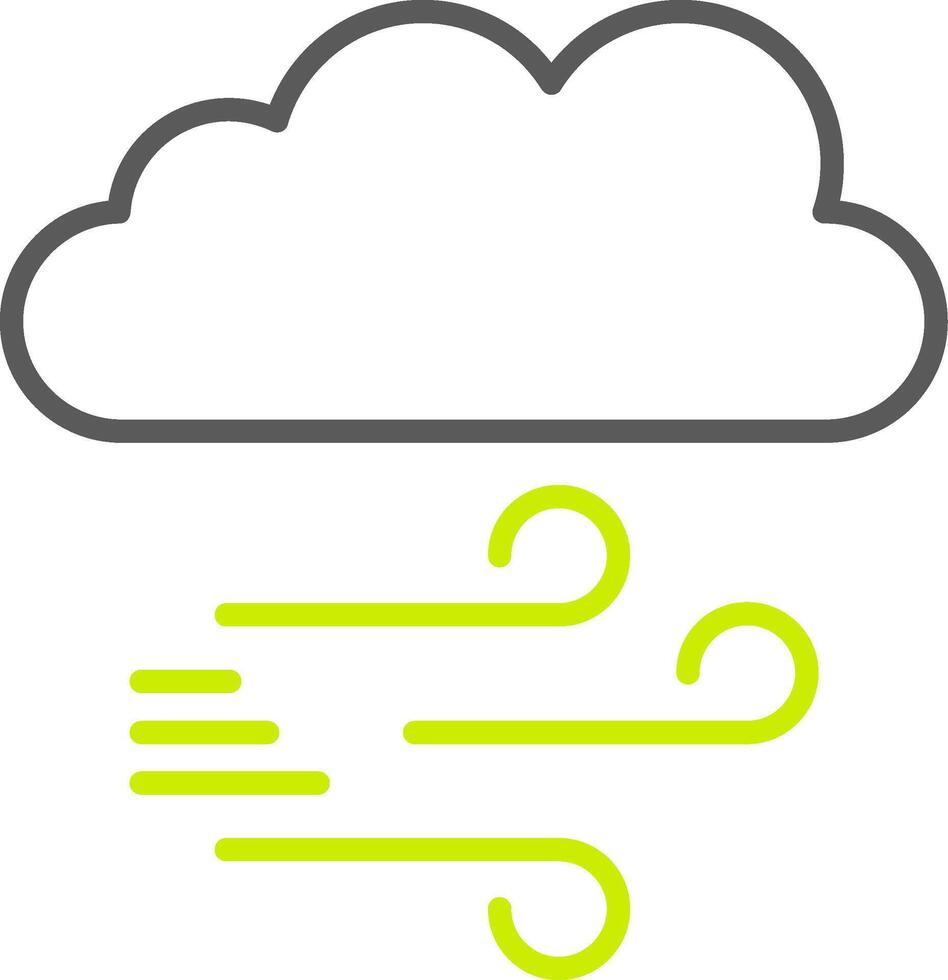 Windy Line Two Color Icon vector