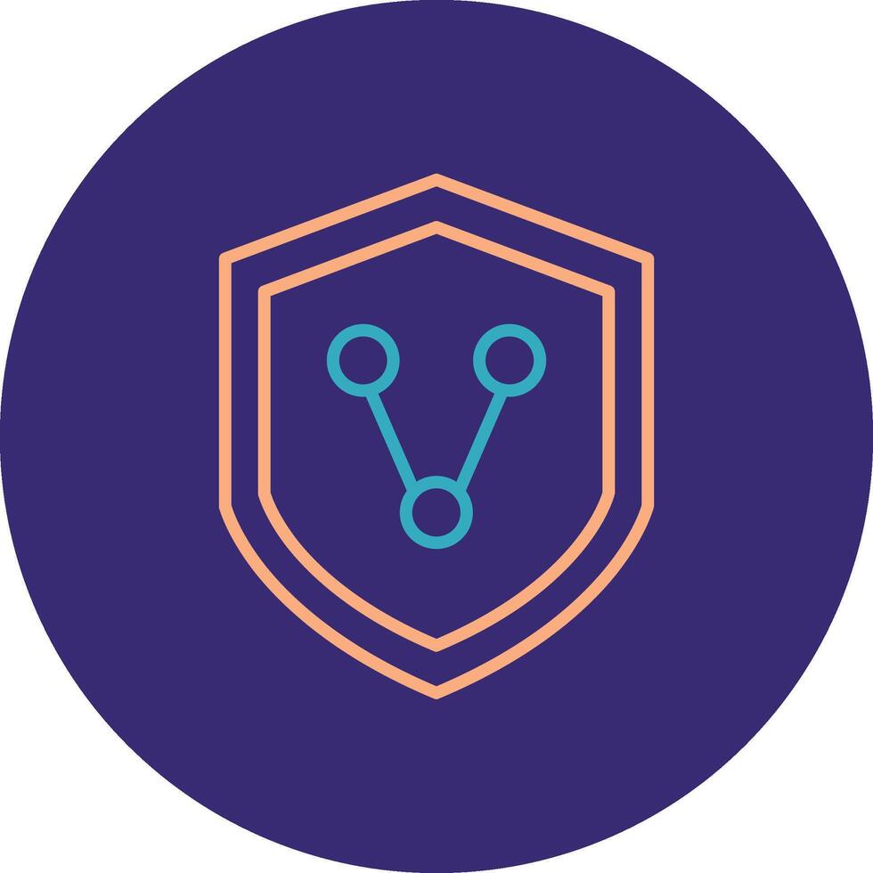 Connect Security Line Two Color Circle Icon vector