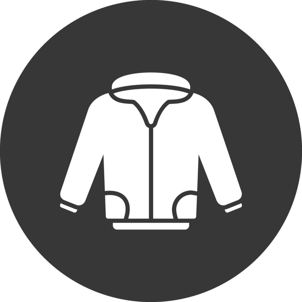 Jacket Glyph Inverted Icon vector