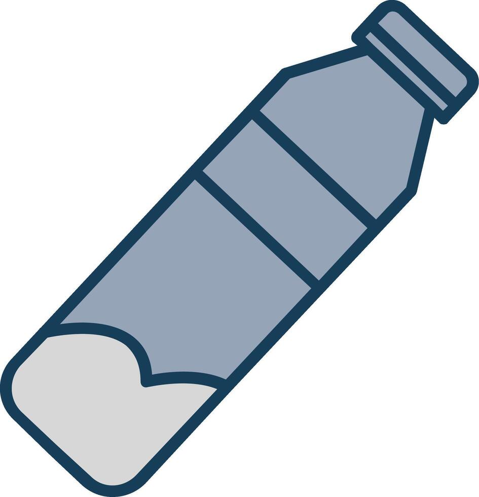 agua botella línea lleno gris icono vector