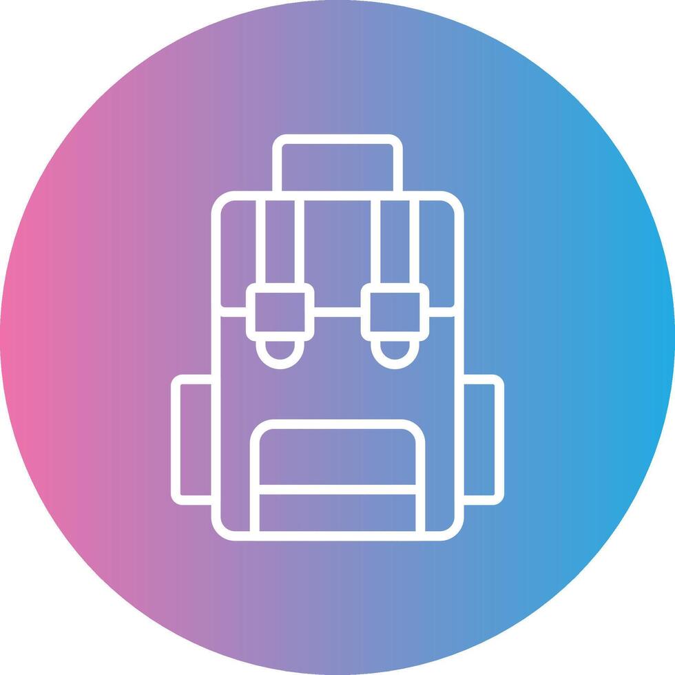 Hiking Back Pack Line Gradient Circle Icon vector