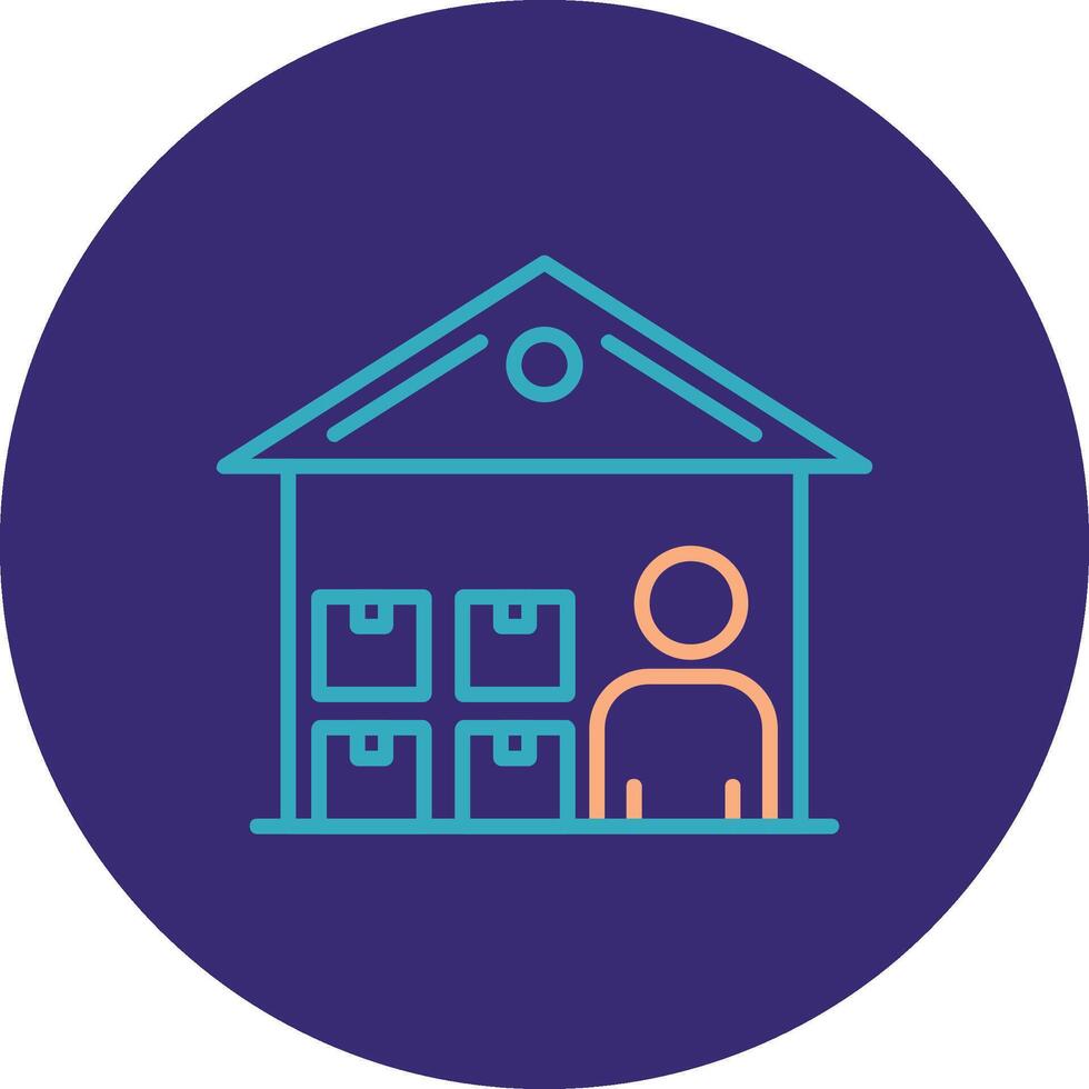 Warehouse Manager Line Two Color Circle Icon vector