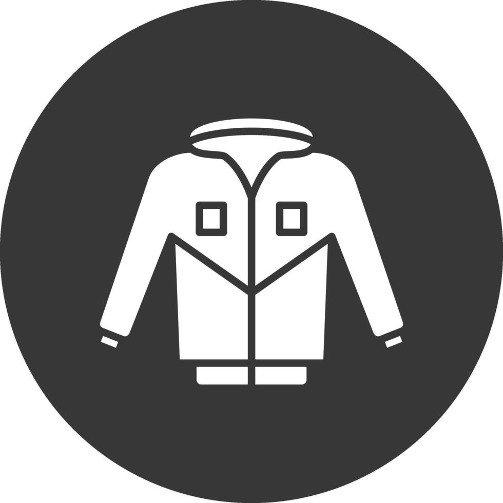 icono de glifo de chaqueta invertido vector