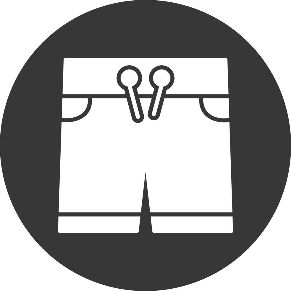 Shorts Glyph Inverted Icon vector