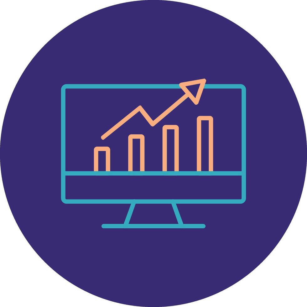 incrementar tráfico línea dos color circulo icono vector