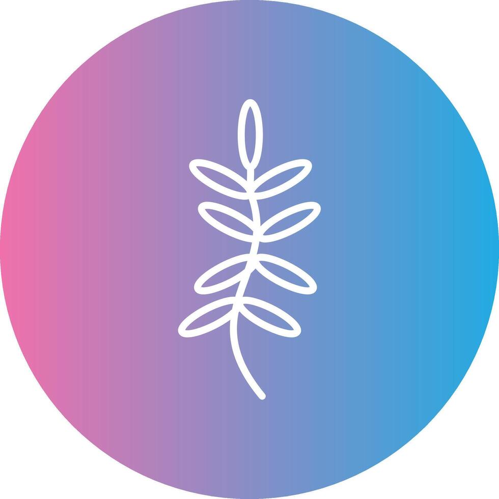 Fern Line Gradient Circle Icon vector