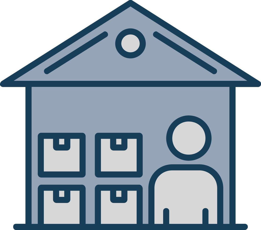 Warehouse Manager Line Filled Grey Icon vector