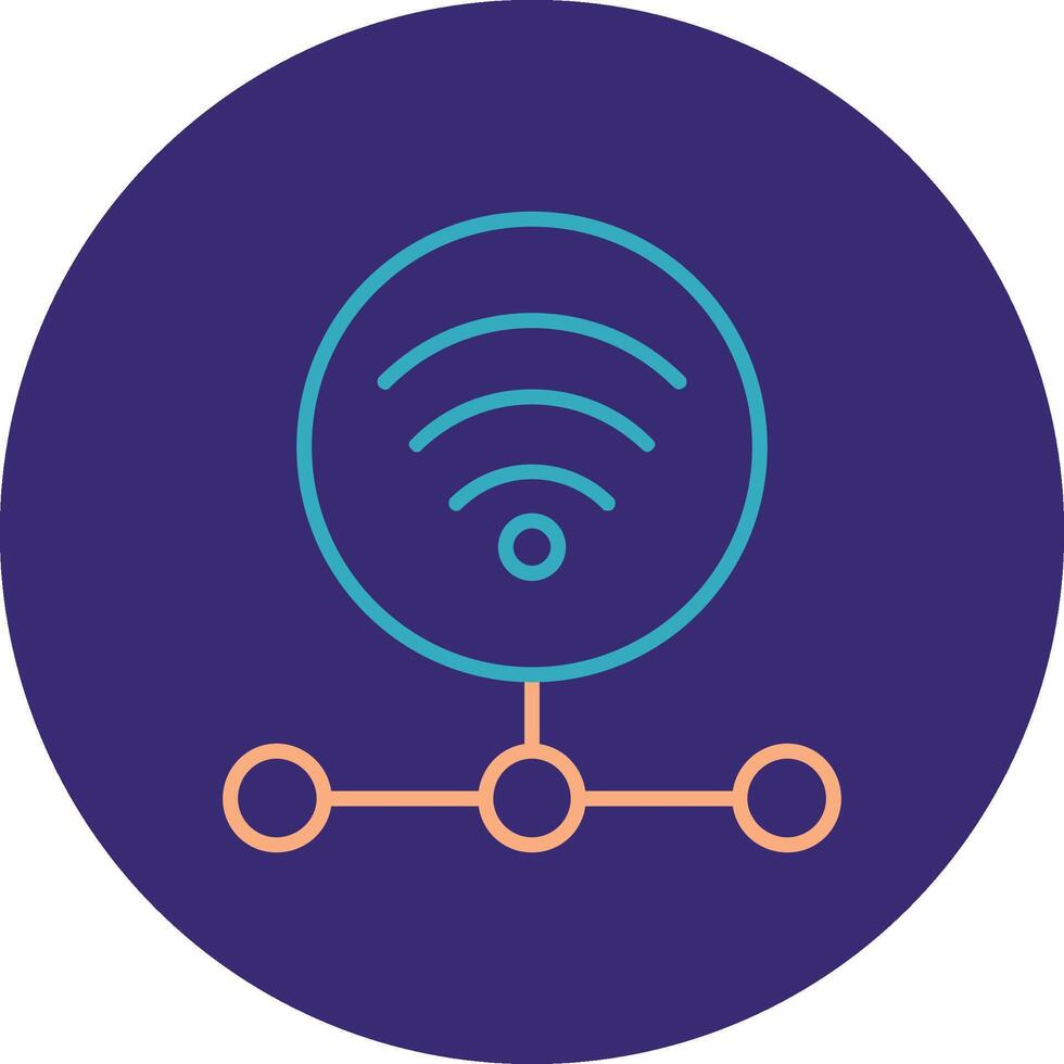 Internet Connection Line Two Color Circle Icon vector