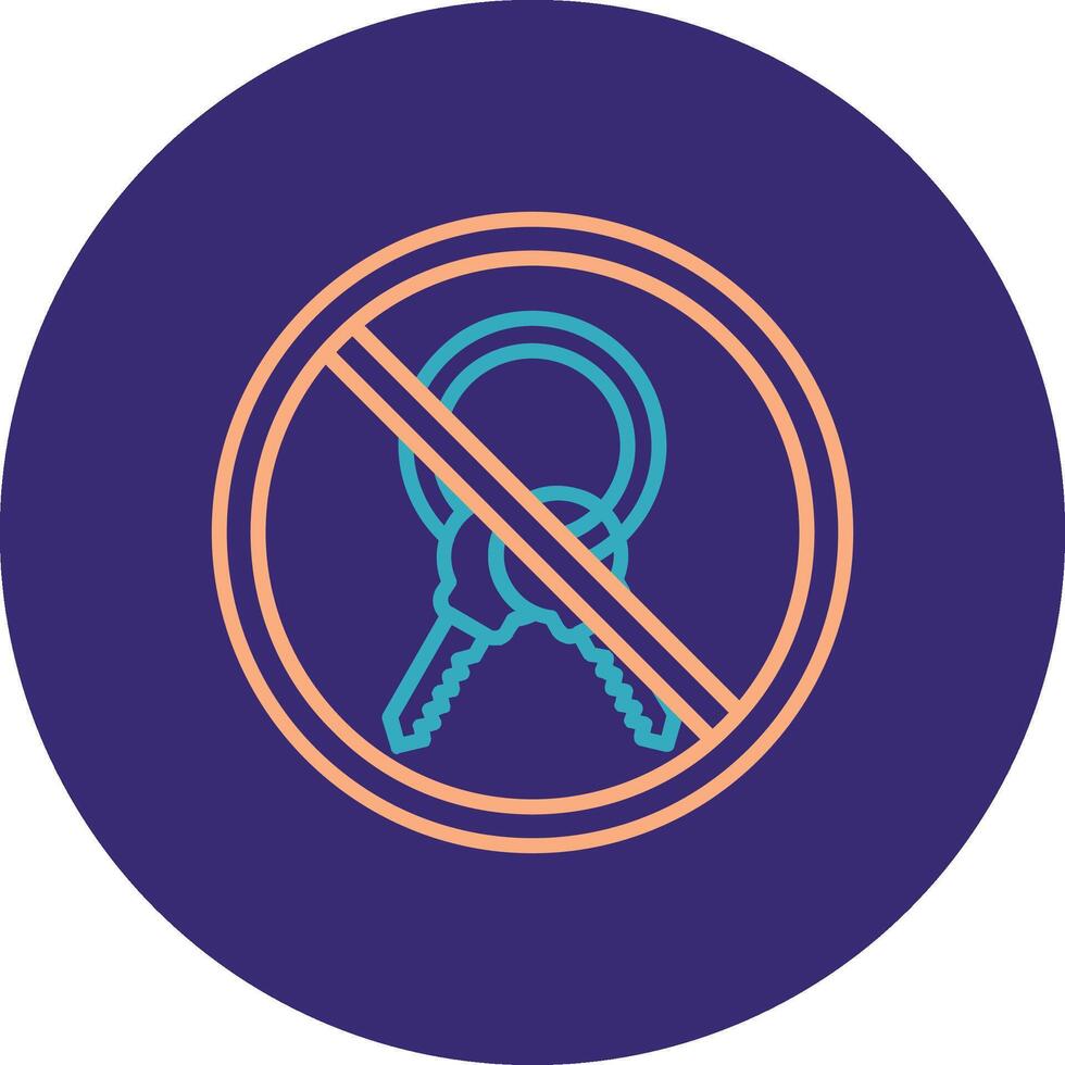 Prohibited Sign Line Two Color Circle Icon vector