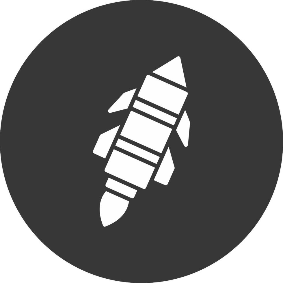 Missile Glyph Inverted Icon vector