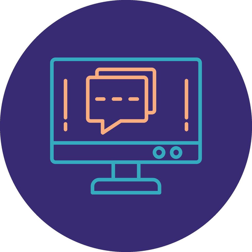 Info Chat Line Two Color Circle Icon vector