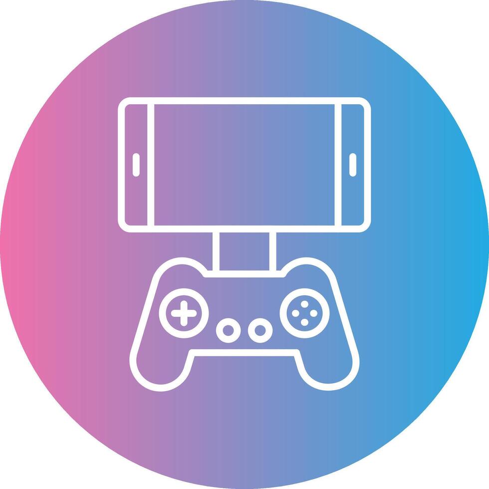 Mobile Game Line Gradient Circle Icon vector