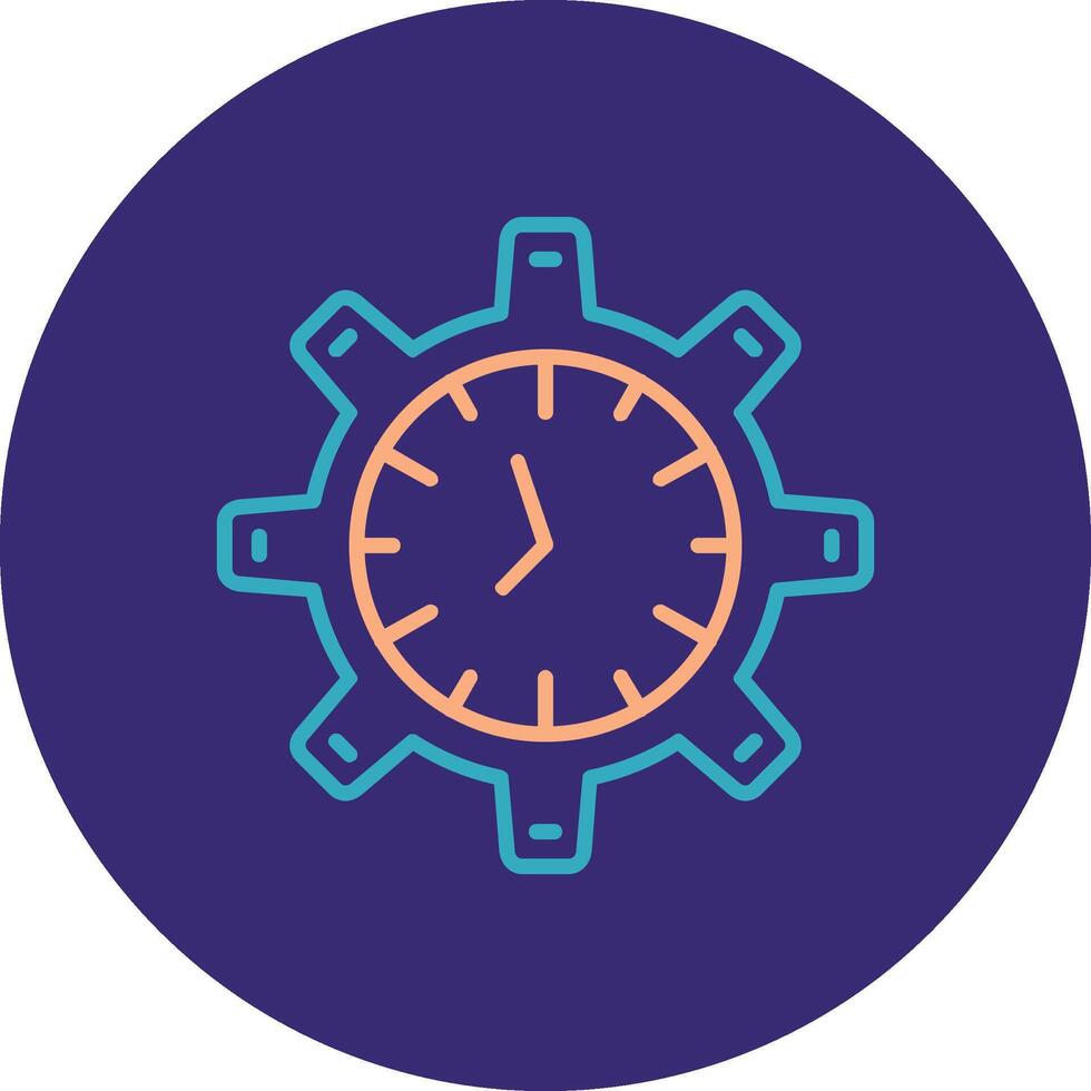 Time management Line Two Color Circle Icon vector
