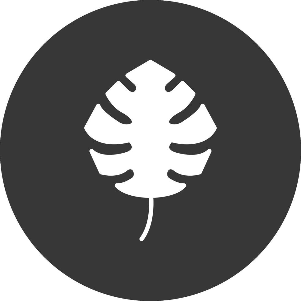 Monstera Glyph Inverted Icon vector