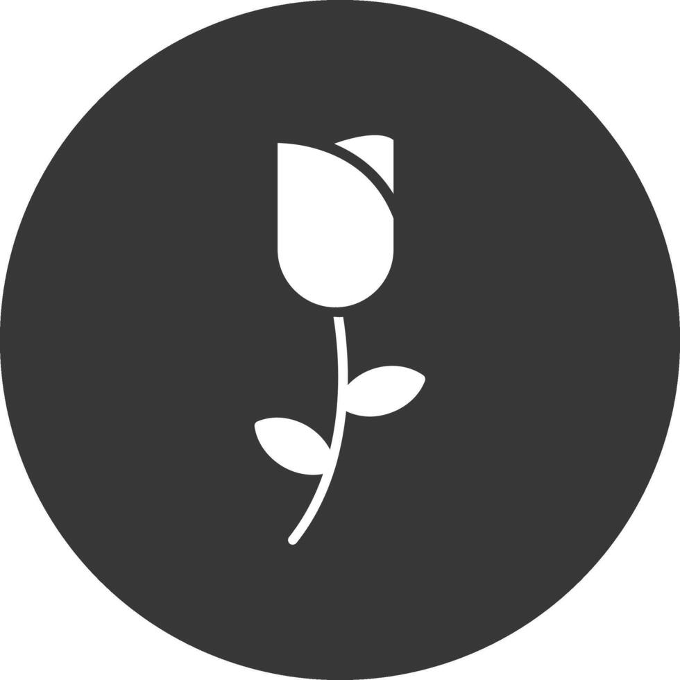 Tulip Glyph Inverted Icon vector