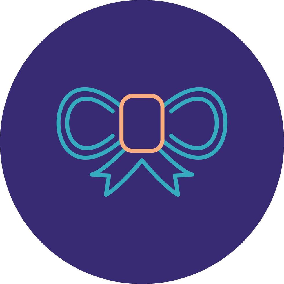 Bow Line Two Color Circle Icon vector