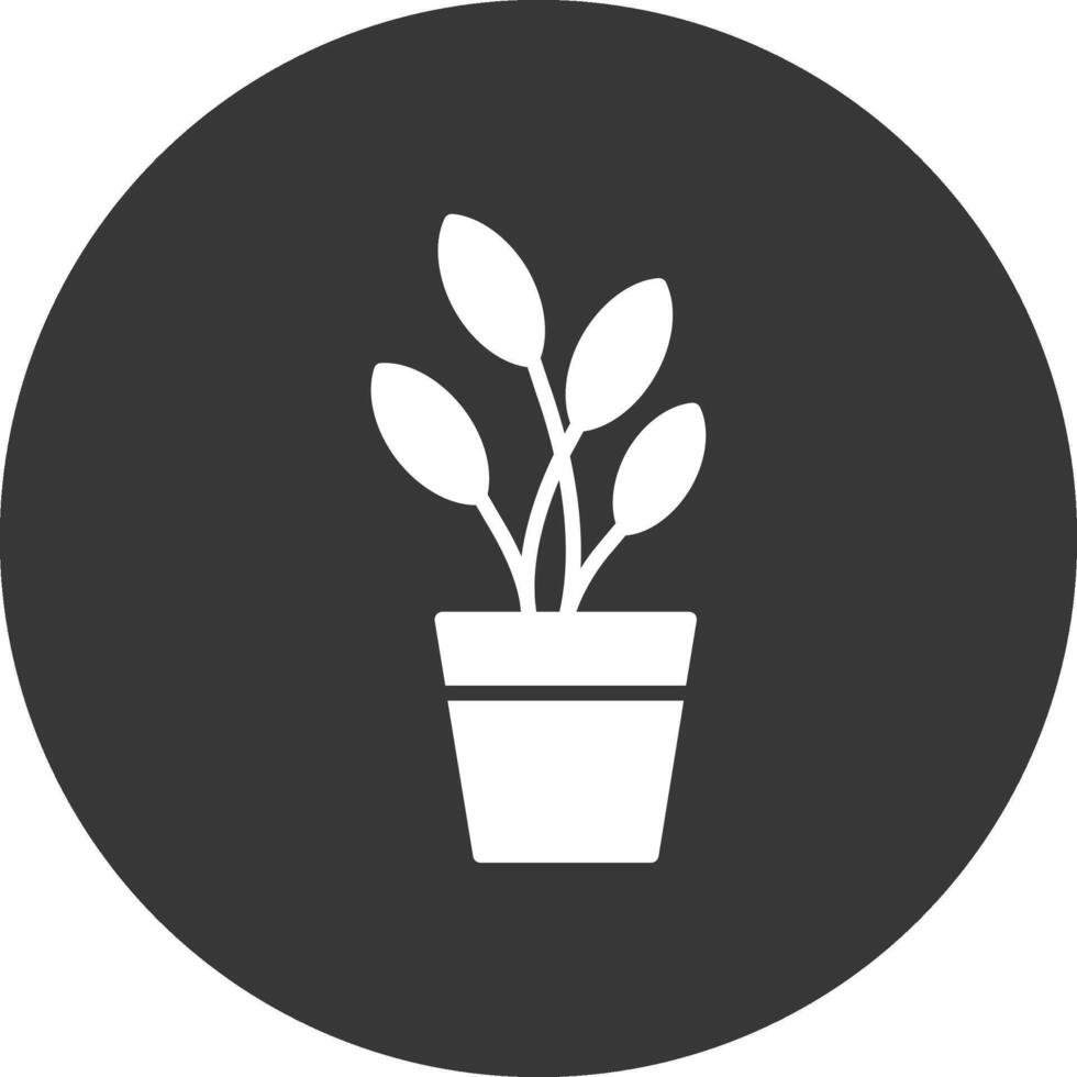 Dumb Cane Glyph Inverted Icon vector