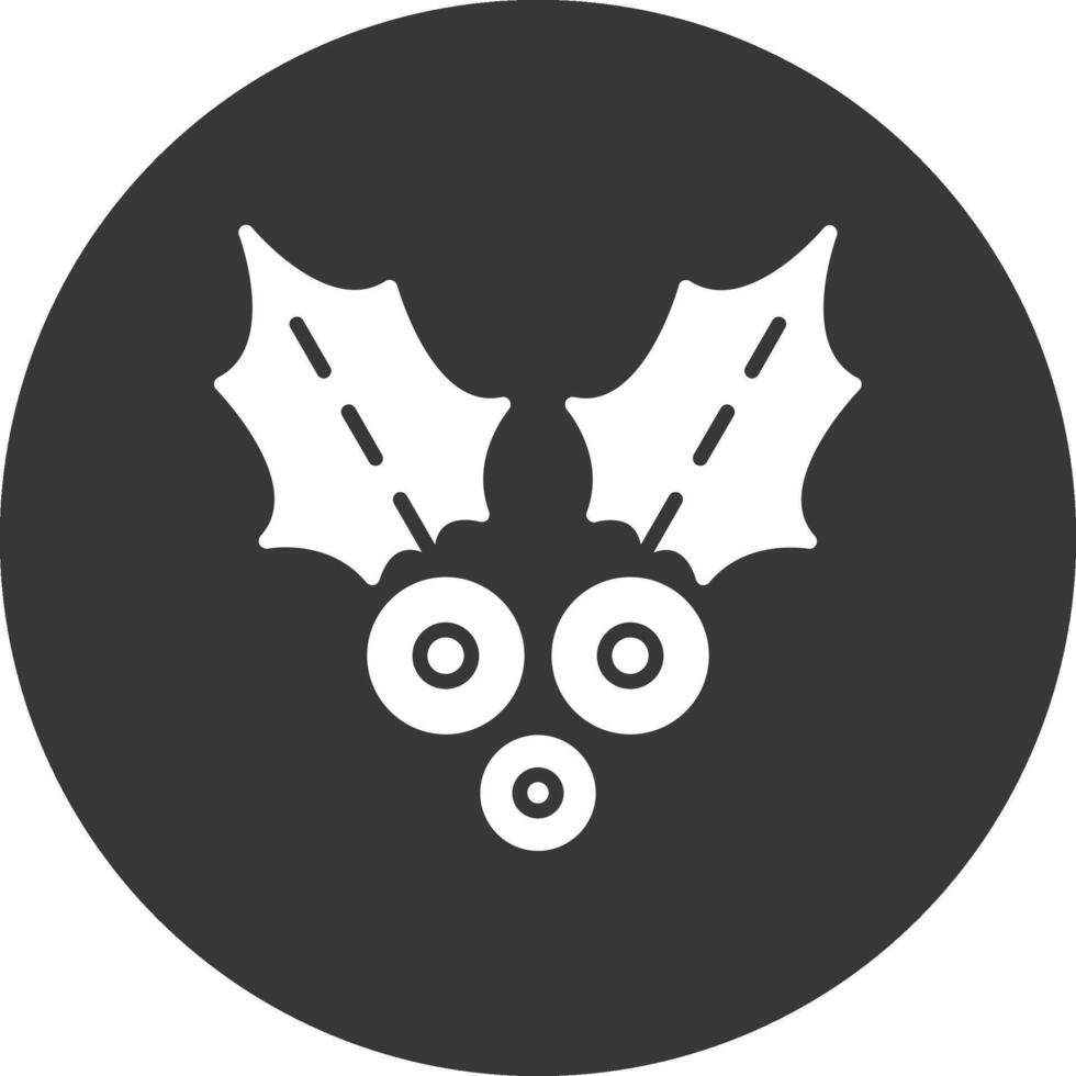Holly Glyph Inverted Icon vector