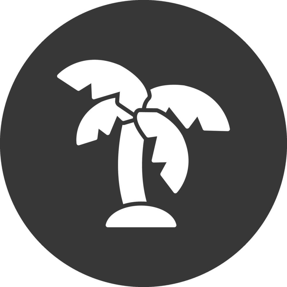 Palm Glyph Inverted Icon vector