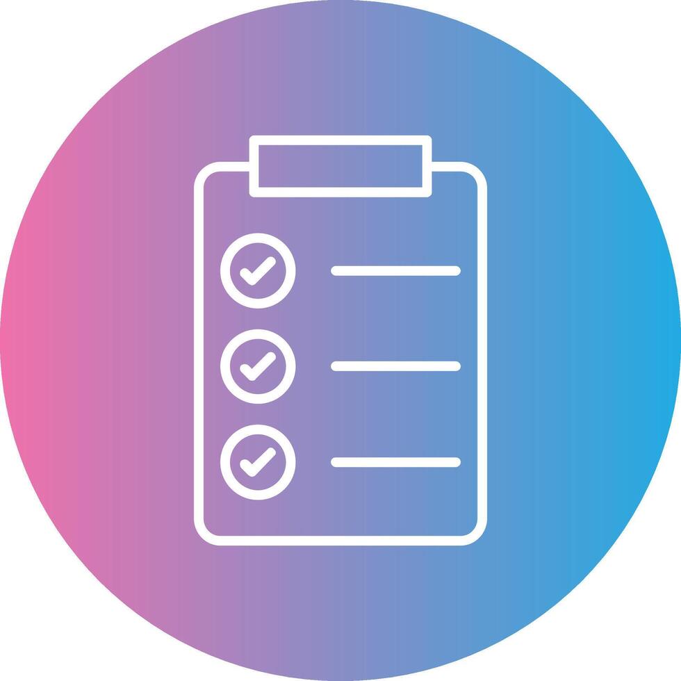 Checklist Line Gradient Circle Icon vector