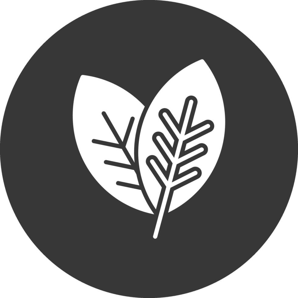 Leaf Glyph Inverted Icon vector