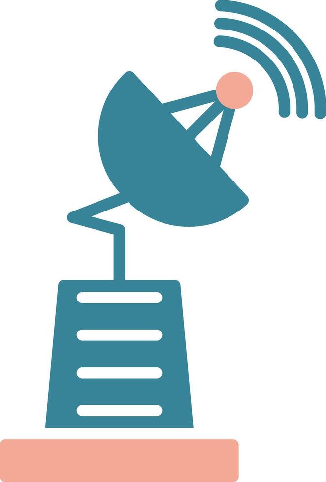 Satellite Dish Glyph Two Color Icon vector