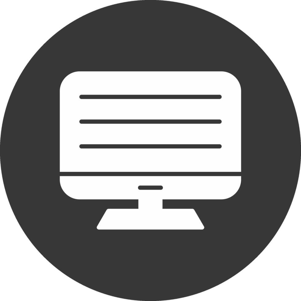 Computer Glyph Inverted Icon vector