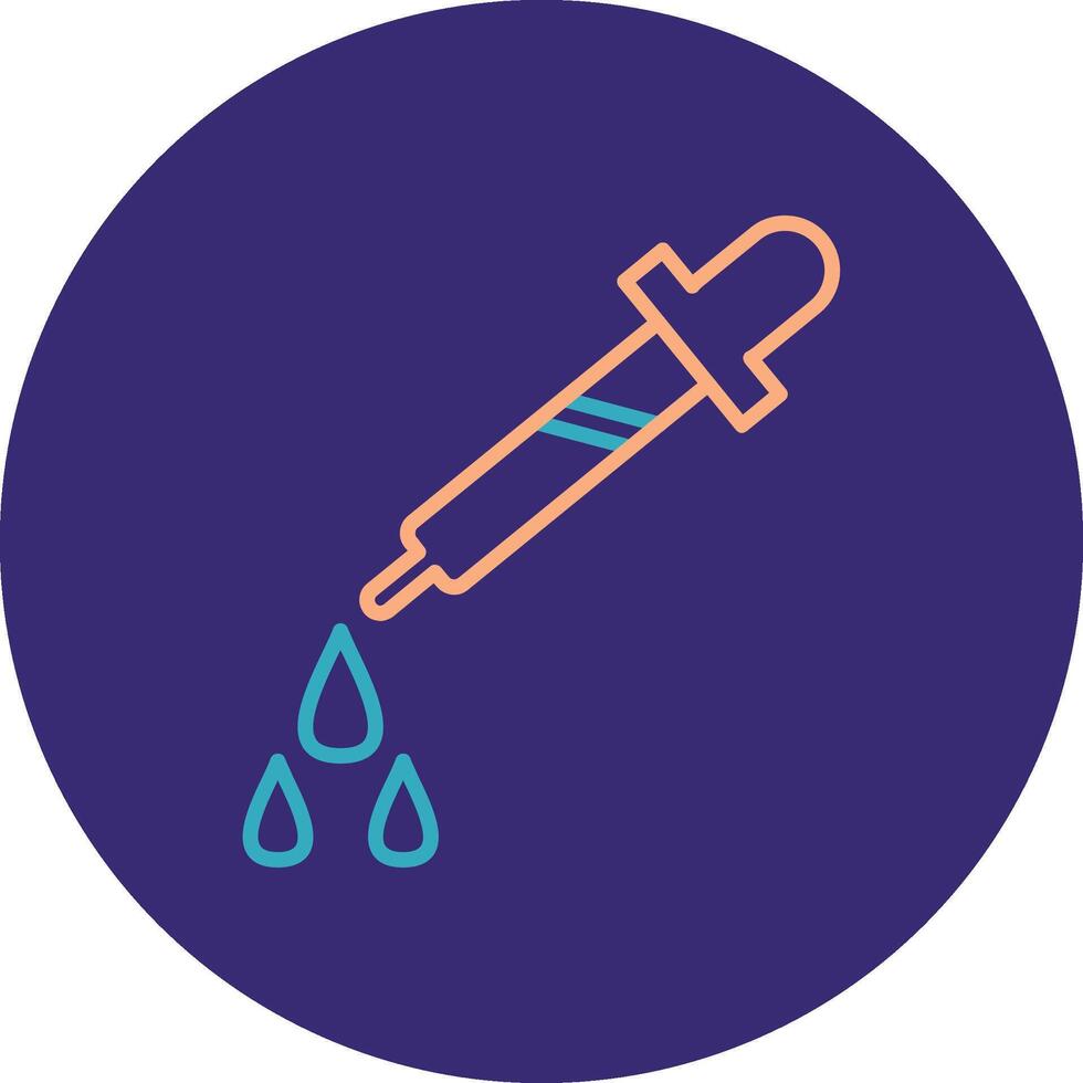 Dropper Line Two Color Circle Icon vector