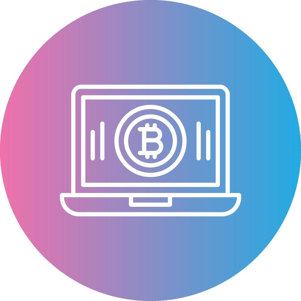 Bitcoin Mining Line Gradient Circle Icon vector