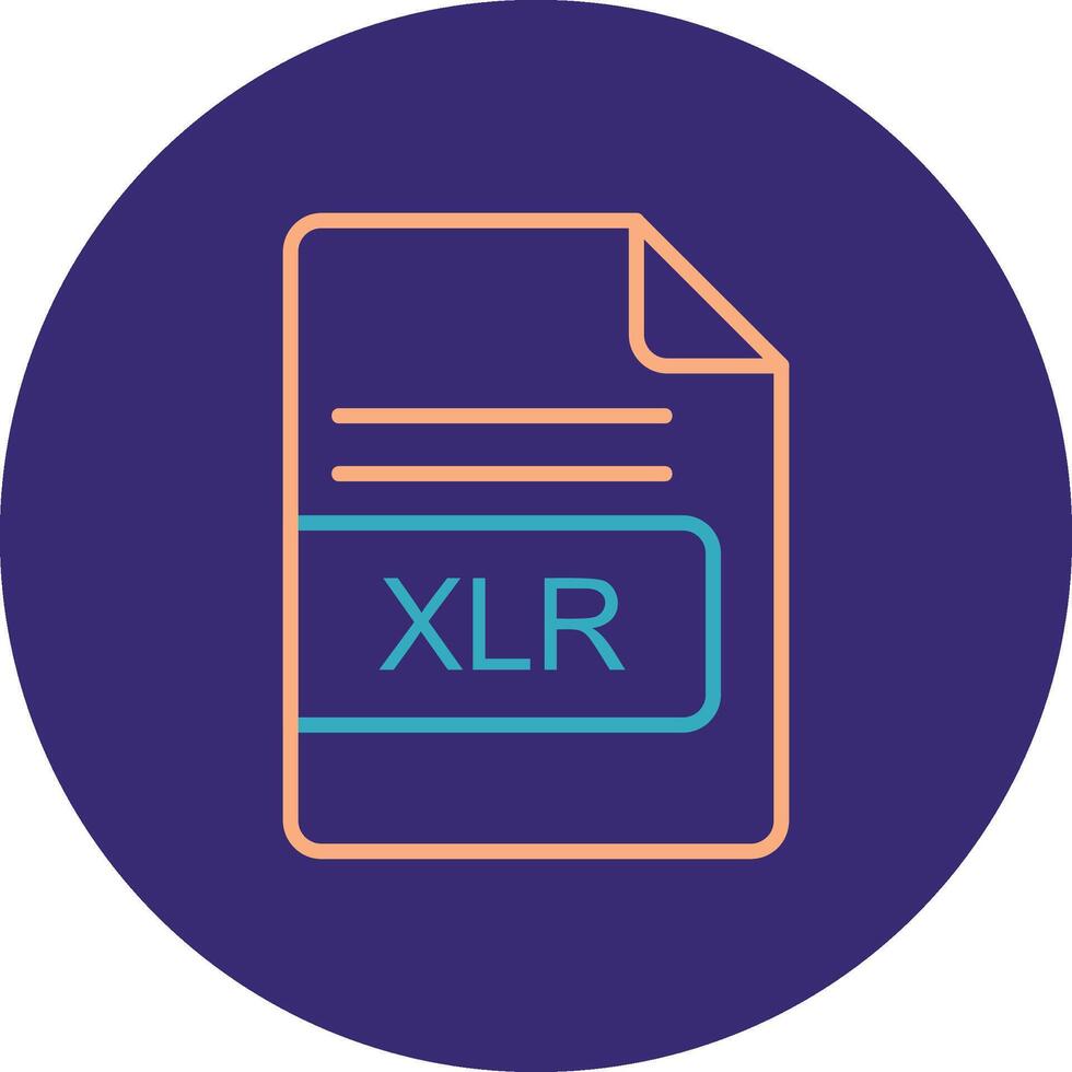 XLR File Format Line Two Color Circle Icon vector