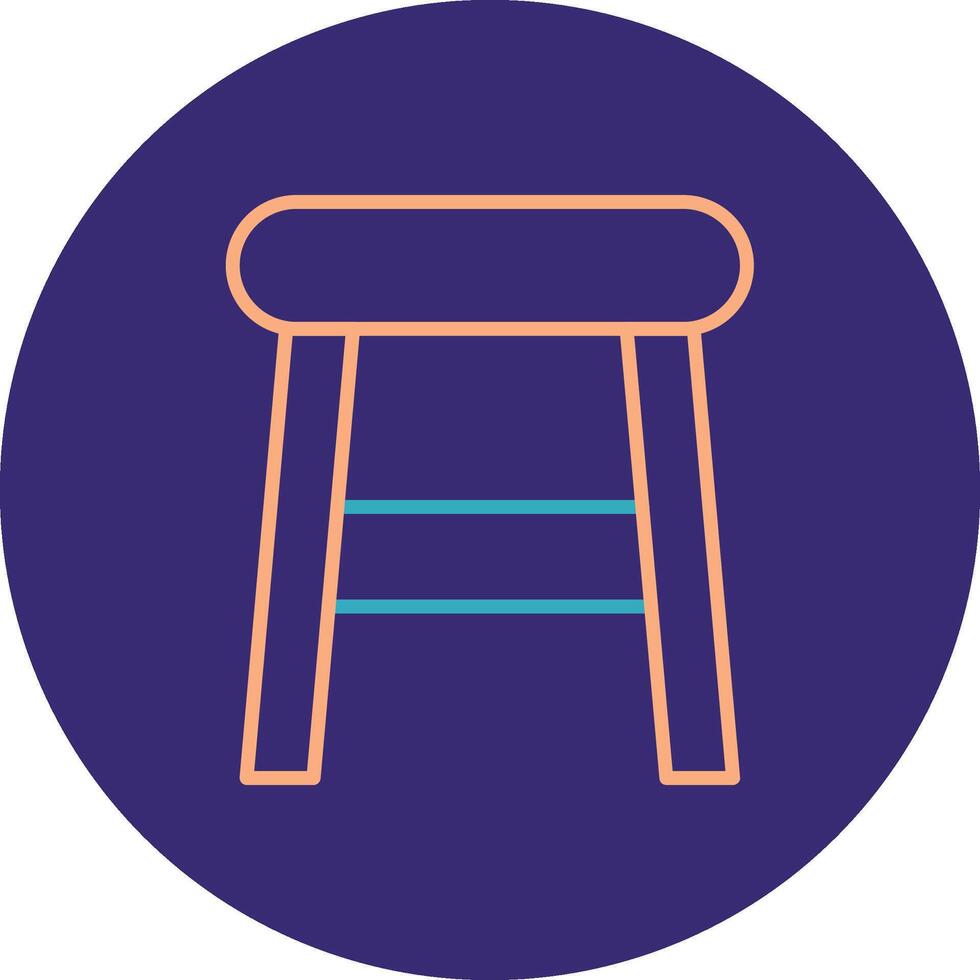 Stool Line Two Color Circle Icon vector