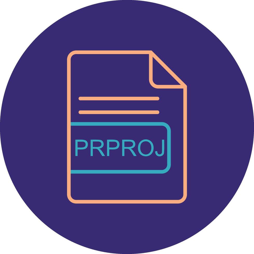 PRPROJ File Format Line Two Color Circle Icon vector