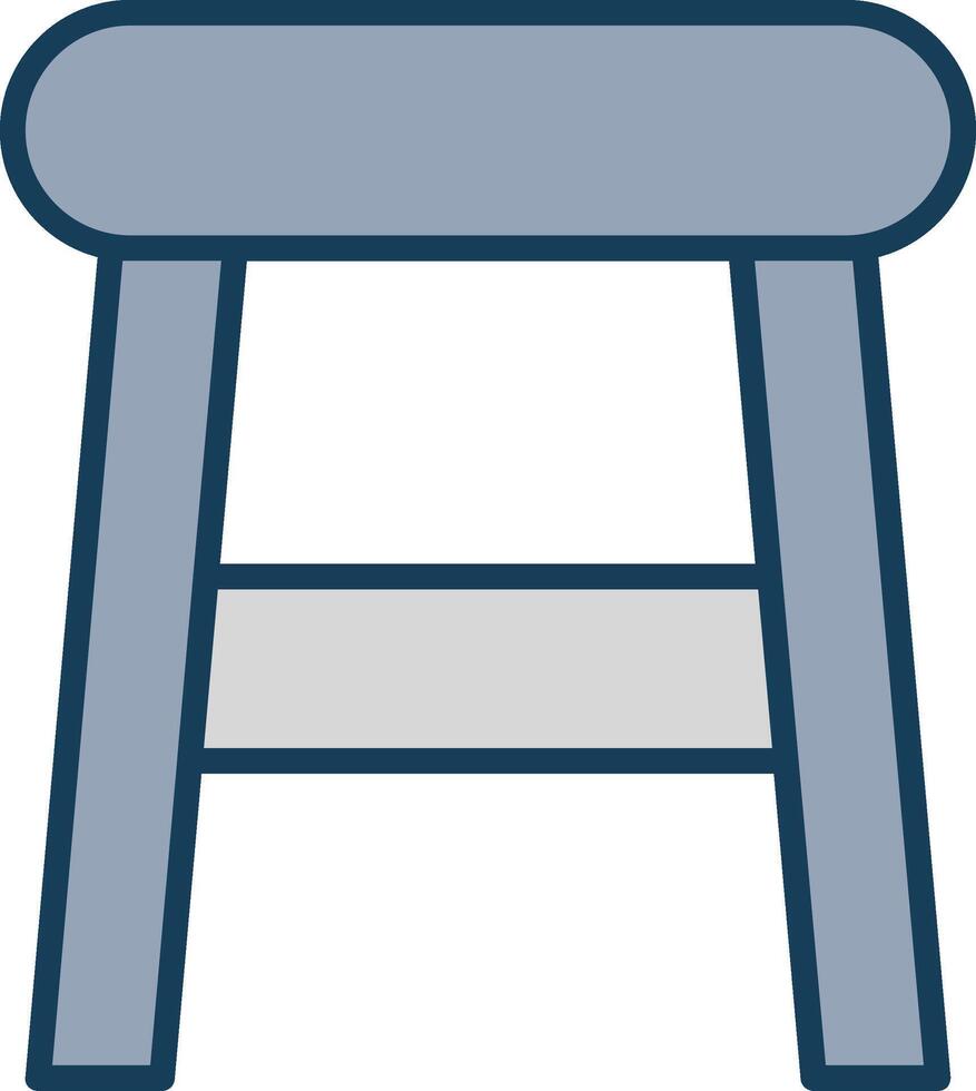 Stool Line Filled Grey Icon vector